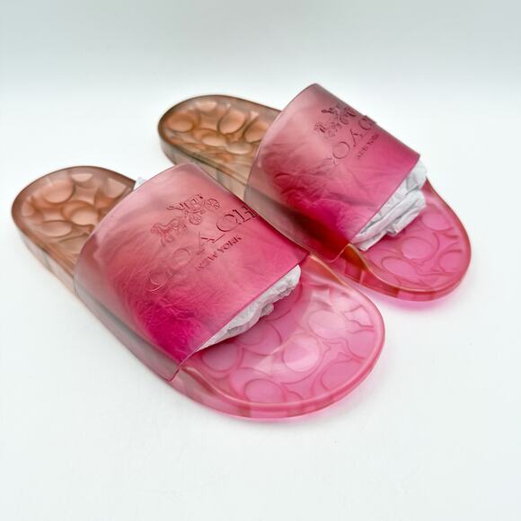 Coach Womens Ulyssa Jelly Sandals Slides US 5 EU 35.5 Pink EUC - Picture 5 of 13